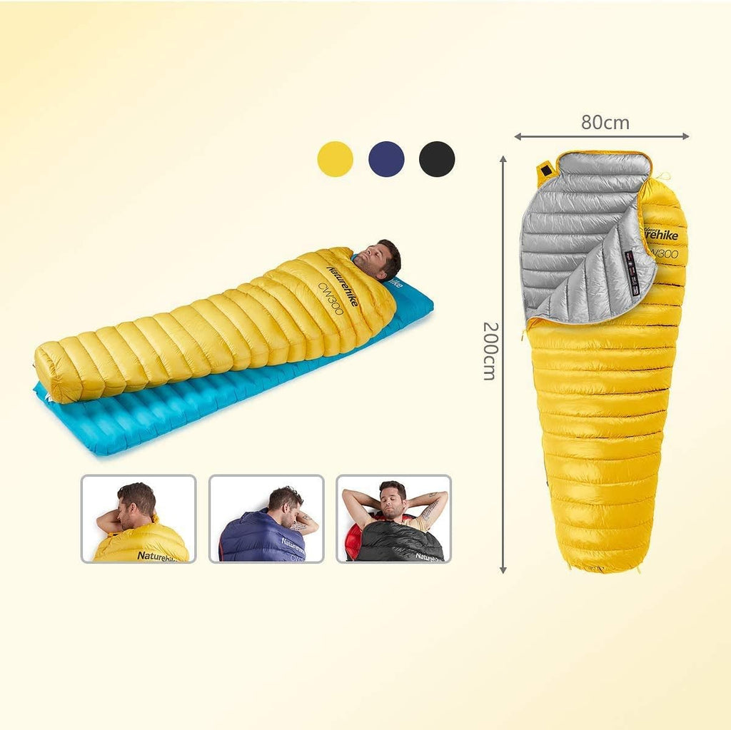 0 Degree Mummy Goose down Sleeping Bag, Compact Ultralight Sleeping Bag for Adults Cold Weather