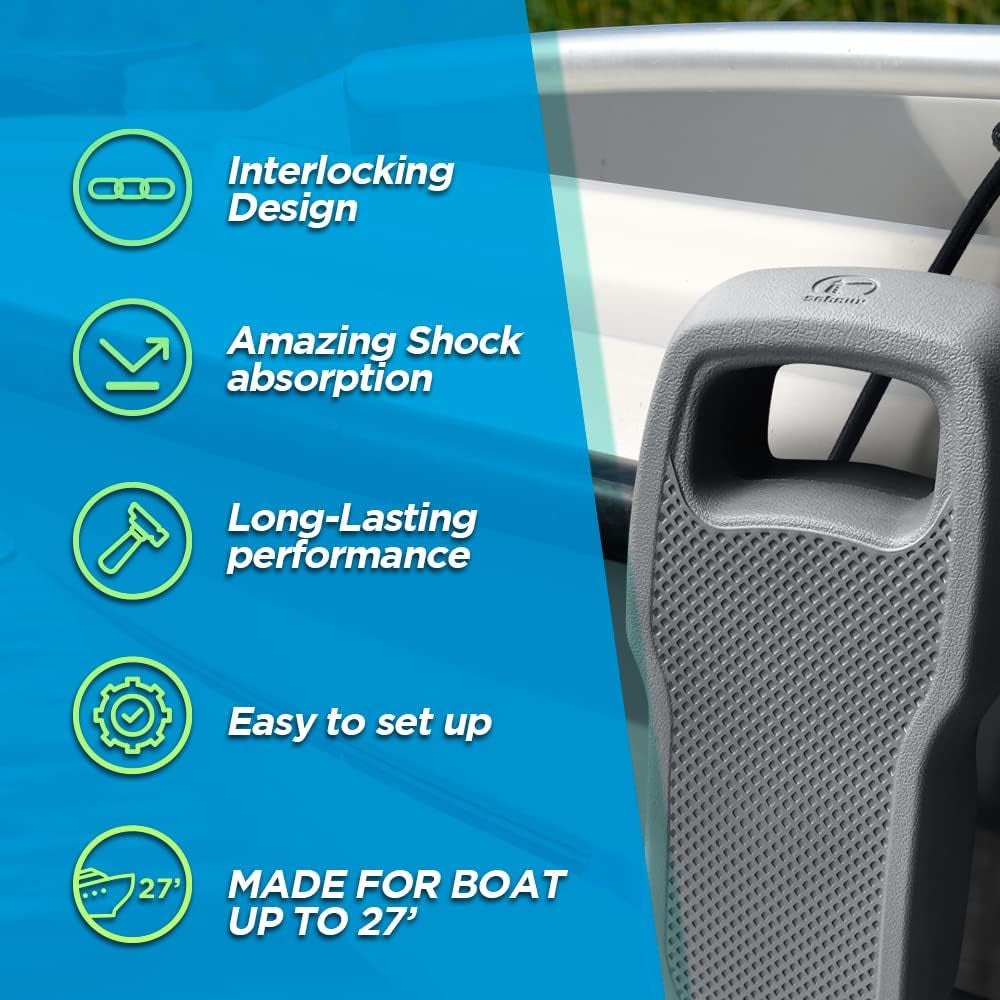 Boat Fenders Boat Bumpers for Docking Portable Boat Fenders EVA Pontoon Boat Fenders Ideal for Fishing Boat, Pontoon Boat, PWC and Jet Ski