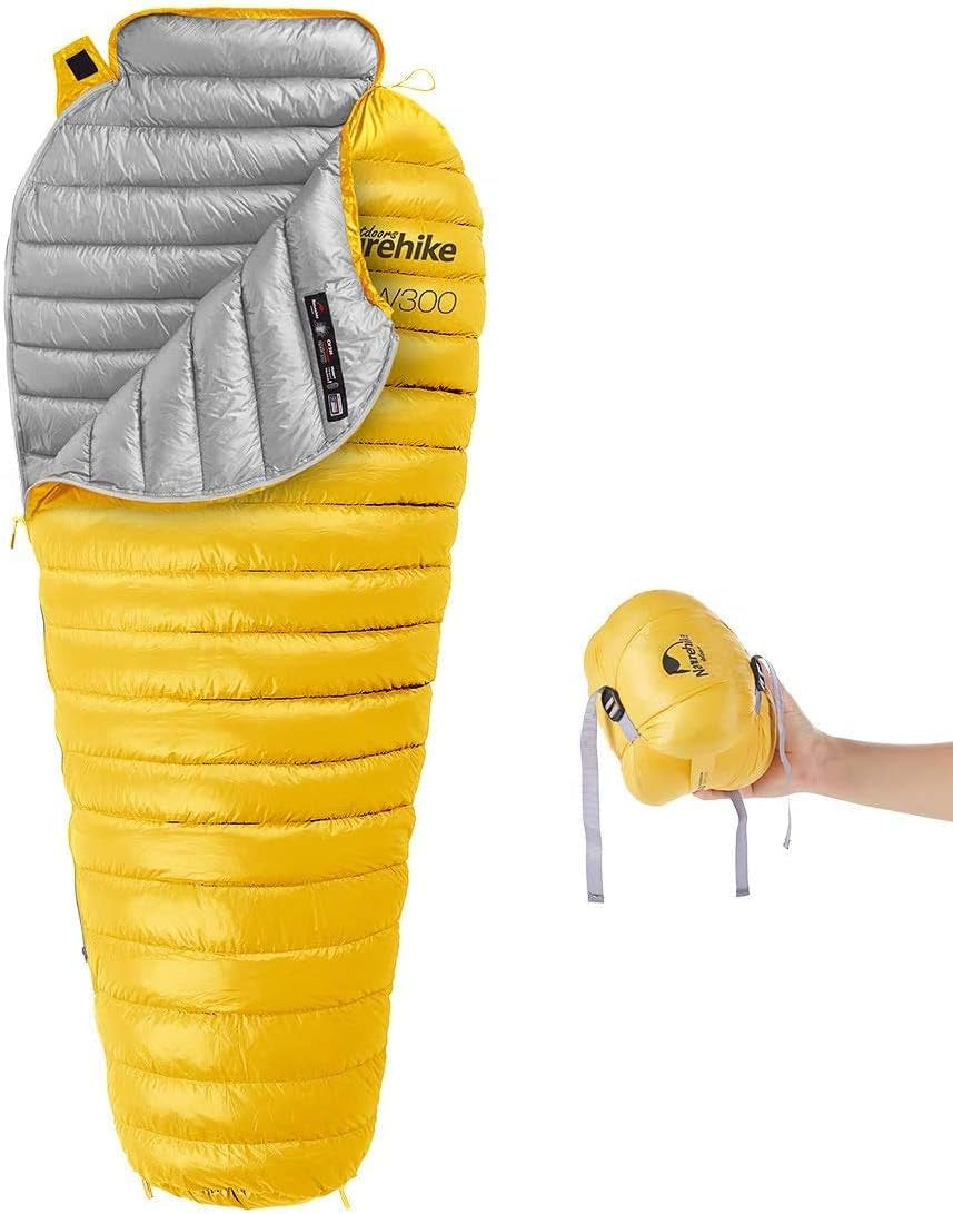 0 Degree Mummy Goose down Sleeping Bag, Compact Ultralight Sleeping Bag for Adults Cold Weather