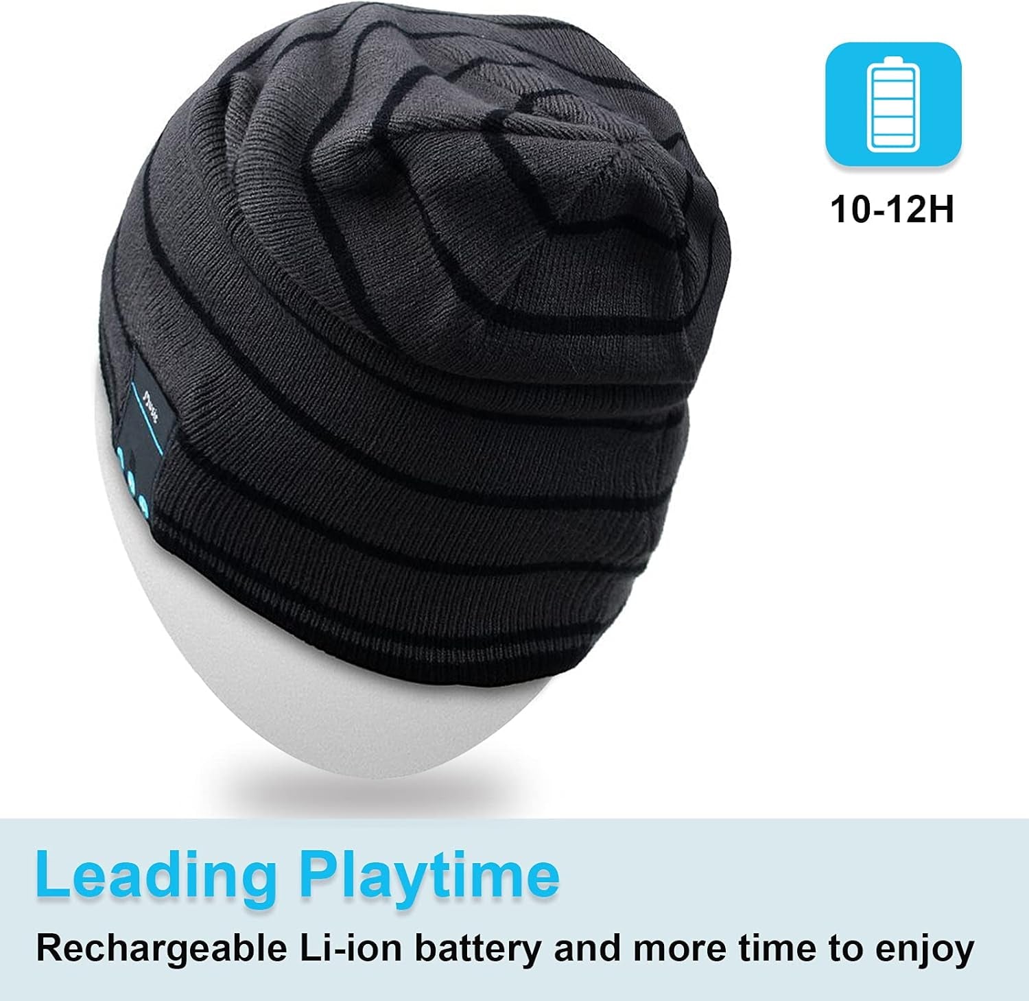 Bluetooth Beanie Hat, Bluetooth Beanie for Men Women, Beanie with Bluetooth Headphones, Music Hat with Bluetooth Speaker, Bluetooth Hats Bluetooth Skully Cap, for Dad Teens Husband