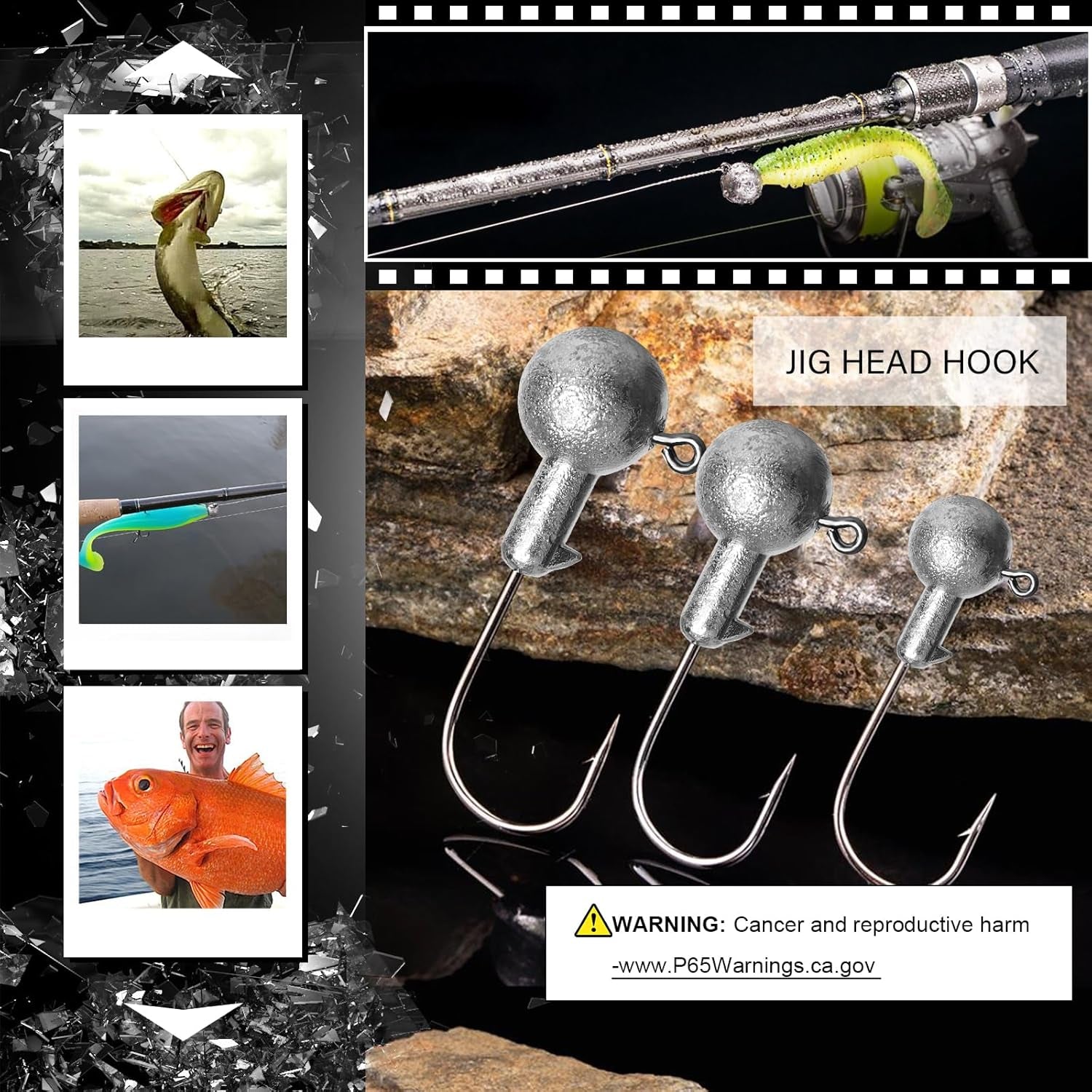 Barb Saltwater Jig Head Hook Bass Freshwater Jigs Hook Lead round Ball Fishing Jig Lead Tackle Sharp