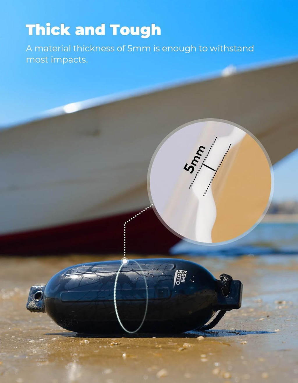 Boat Fenders Boat Bumpers for 15-35Ft Boat, 4 Pack Inflatable Boat Fenders Bumpers with 4 Ropes, Boat Bumpers for Docking, Fit for Pontoon Boat Bass Boat and Jon Boat