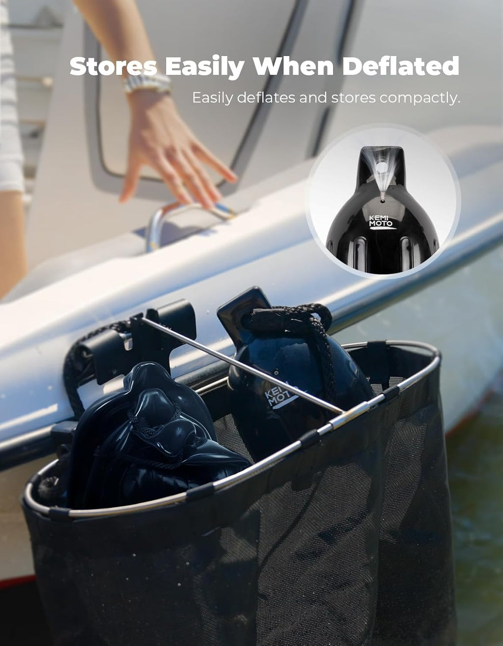 Boat Fenders Boat Bumpers for 15-35Ft Boat, 4 Pack Inflatable Boat Fenders Bumpers with 4 Ropes, Boat Bumpers for Docking, Fit for Pontoon Boat Bass Boat and Jon Boat