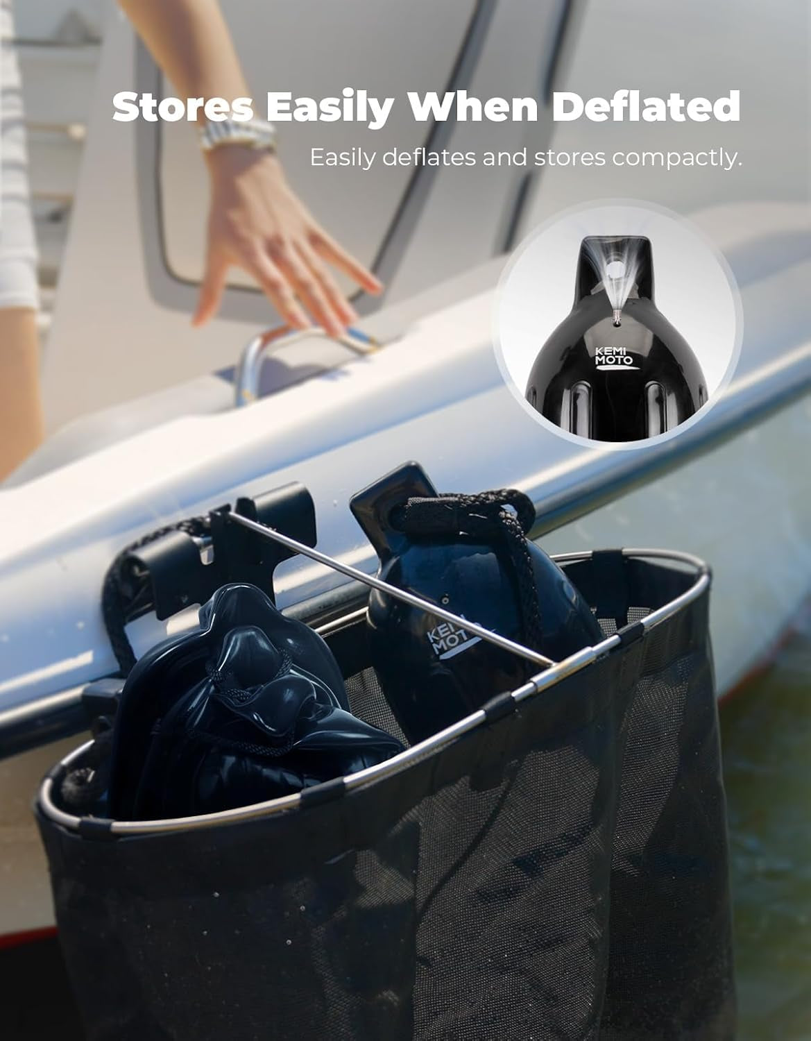 Boat Fenders Boat Bumpers for 15-35Ft Boat, 4 Pack Inflatable Boat Fenders Bumpers with 4 Ropes, Boat Bumpers for Docking, Fit for Pontoon Boat Bass Boat and Jon Boat