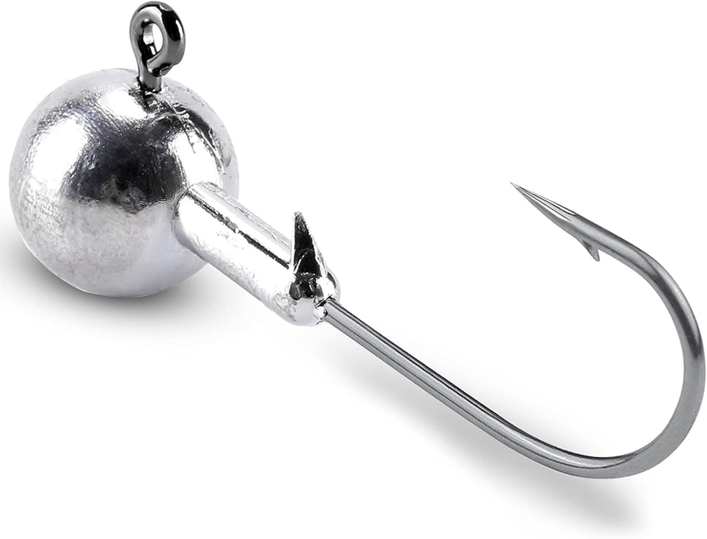 Barb Saltwater Jig Head Hook Bass Freshwater Jigs Hook Lead round Ball Fishing Jig Lead Tackle Sharp