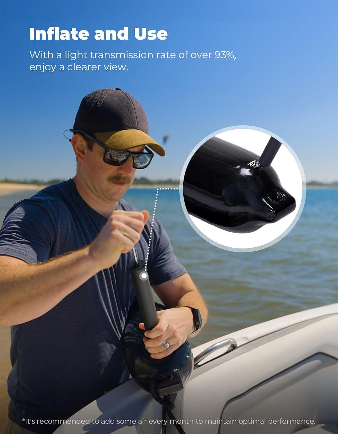 Boat Fenders Boat Bumpers for 15-35Ft Boat, 4 Pack Inflatable Boat Fenders Bumpers with 4 Ropes, Boat Bumpers for Docking, Fit for Pontoon Boat Bass Boat and Jon Boat