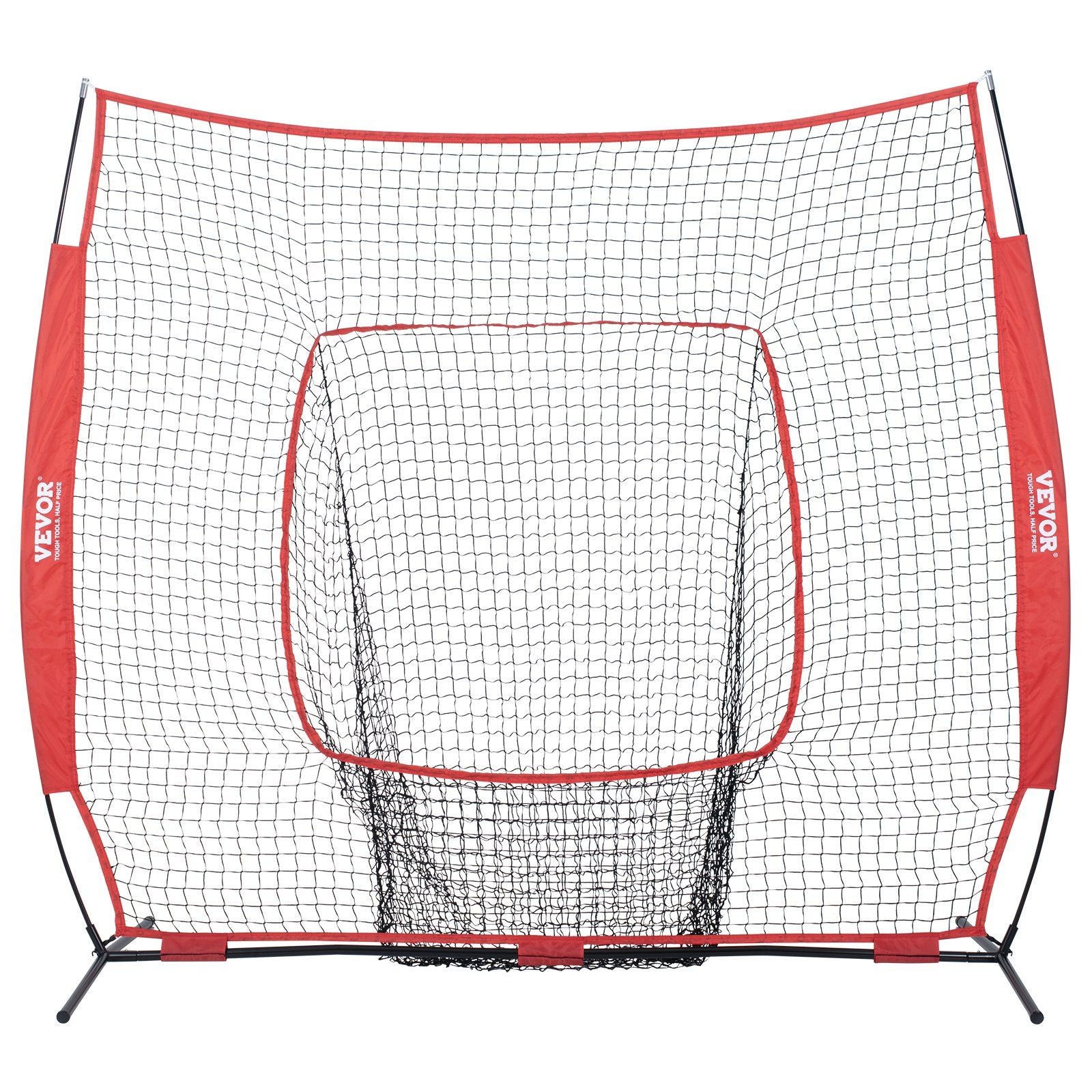 7x7 ft Baseball Softball Practice Net, Portable Baseball Training Net for Hitting Batting Catching Pitching, Backstop Baseball Equipment Training Aids with Carry Bag and Strike Zone